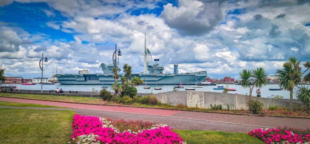 HMS Prince of Wales departing Portsmouth Harbour photo courtesy of Steve Wenham